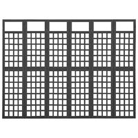 Kamerscherm/trellis met 6 panelen 242,5x180 cm vurenhout zwart - thumbnail