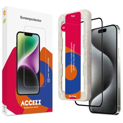Accezz Gehard Glas Full Cover Screenprotector met applicator iPhone 15 Smartphone screenprotector Transparant Accezz Gehard Glas Full Cover Screenprotector met applicator iPhone 15 Smartphone screenprotector Transparant
