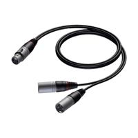 Procab CAB735/1.5 Verloopkabel 1x XLR female naar 2x XLR male 150cm - thumbnail