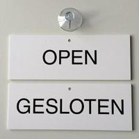Bordje OPEN-GESLOTEN met zuignap - thumbnail