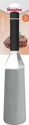 Metaltex plancha rechthoekige barbecue spatel 35 cm rvs/zwart