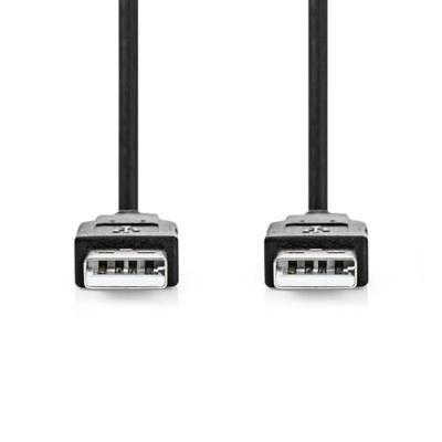 Nedis USB-Kabel | USB 2.0 | USB-A Male | USB-A Male | 480 Mbps | Vernikkeld | 2.00 m | Rond | PVC | Zwart | Label - CCGL60000BK20