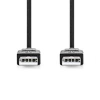 Nedis USB-Kabel | USB 2.0 | USB-A Male | USB-A Male | 480 Mbps | Vernikkeld | 2.00 m | Rond | PVC | Zwart | Label - CCGL60000BK20 - thumbnail