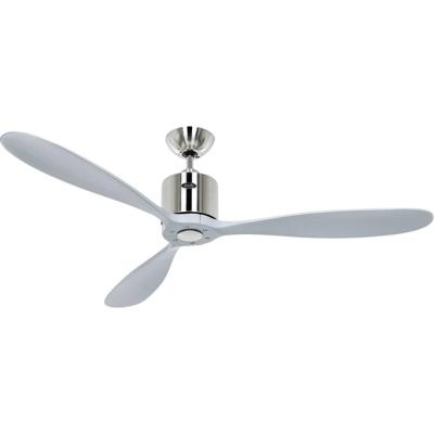 CasaFan AEROPLAN ECO 132 BN-LG Flügel Massivholz Lichtgrau Plafondventilator 27 W (Ø x h) 132 cm x 310 mm Chroom (geborsteld) Met afstandsbediening, Timer, Met CasaFan AEROPLAN ECO 132 BN-LG Flügel Massivholz Lichtgrau Plafondventilator 27 W (Ø x h) 132 cm x 310 mm Chroom (geborsteld) Met afstandsbediening, Timer, Met