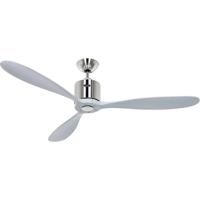 CasaFan AEROPLAN ECO 132 BN-LG Flügel Massivholz Lichtgrau Plafondventilator 27 W (Ø x h) 132 cm x 310 mm Chroom (geborsteld) Met afstandsbediening, Timer, Met - thumbnail