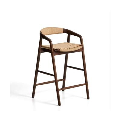 Kave Home Derile barkruk H65 cm eiken Donker