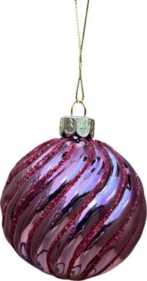 Kerstbal swirl vintage roze 8 cm Uniplant - Uniplant Kerstbal swirl vintage roze 8 cm Uniplant - Uniplant