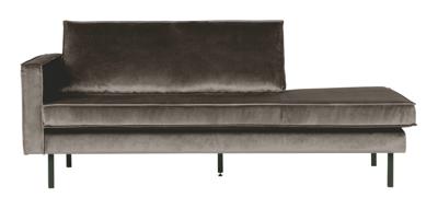 WOOOD Daybed 'Rodeo' Links, Velvet, kleur Taupe