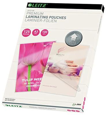 Leitz Lamineerfolie DIN A3 125 micron glanzend 100 stuk(s) Leitz Lamineerfolie DIN A3 125 micron glanzend 100 stuk(s)