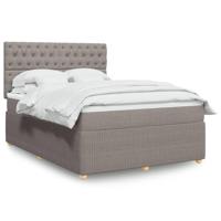 Boxspring met matras stof taupe 140x190 cm - thumbnail