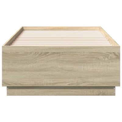 Bedframe met LED-verlichting sonoma eikenkleurig 90x190 cm