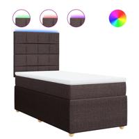 Boxspring met matras stof donkerbruin 90x200 cm - thumbnail