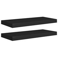 VidaXL Wandschappen zwevend 2 st 60x23,5x3,8 cm mdf zwart - thumbnail