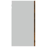 Wandkast hangend 80x31x60 cm glas en bewerkt hout gerookt eiken - thumbnail