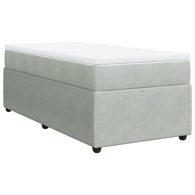 Boxspring met matras fluweel lichtgrijs 140x190 cm