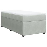 Boxspring met matras fluweel lichtgrijs 140x190 cm - thumbnail