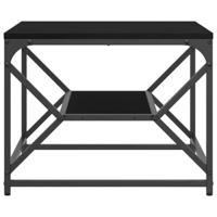 Salontafel Zwart eiken 51 x 50 x 40 cm Engineered hout en staal - thumbnail
