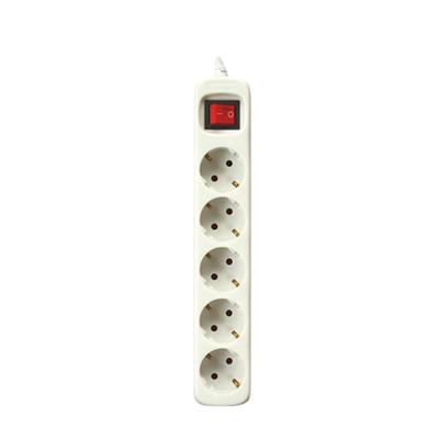 Silver Electronics 9631 stekkerdoos, 5 uitgangen, met schakelaar, wit, 3 m