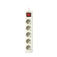 Silver Electronics 9631 stekkerdoos, 5 uitgangen, met schakelaar, wit, 3 m - thumbnail