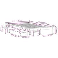 Bedframe zonder matras massief grenenhout wit 120x190 cm - thumbnail