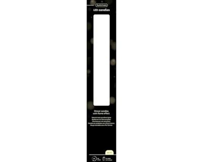Dinerkaarsset LED vlam 24cm rood 2-dlg