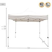 Tuinhuisje Aktive 300 x 300 x 220 cm Wit Opvouwbaar Aanpasbare hoogte - thumbnail