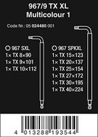 Wera 967/9 TX XL Binnen-Torx Haakse schroevendraaierset T 8, T 9, T 10, T 15, T 20, T 25, T 27, T 30, T 40 9-delig - thumbnail