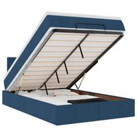 Ottoman bed met matras 90x190cm stof blauw - thumbnail