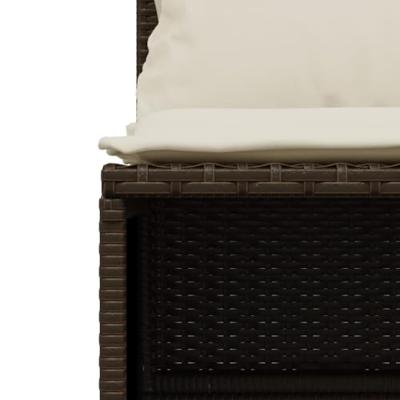 4-delige Loungeset met kussens poly rattan bruin 4-delige Loungeset met kussens poly rattan bruin