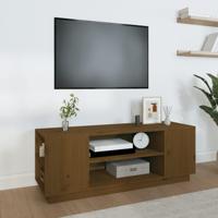 Tv-meubel 110x35x40,5 cm massief grenenhout honingbruin - thumbnail