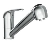 FALCON ééngreepsmengkraan keuken met uittrekbare sproeier, chroom uittrekbare, omstelbare sproeier, 2 functies en met antikalk nozzles 90° draaibereik keramische schijven geluidsarme, verwisse - thumbnail