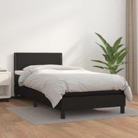 Boxspring met matras kunstleer zwart 90x190 cm - thumbnail