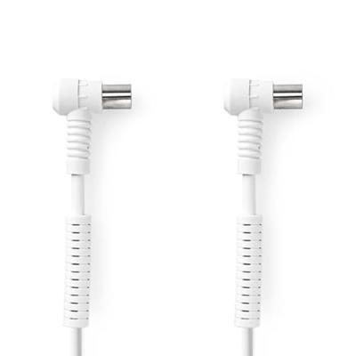 Nedis Coaxkabel | IEC (Coax) Male | IEC (Coax) Female | Vernikkeld | 120 dB | 75 Ohm | Viervoudig Afgeschermd | 5.00 m | Rond | PVC | Wit | Label -