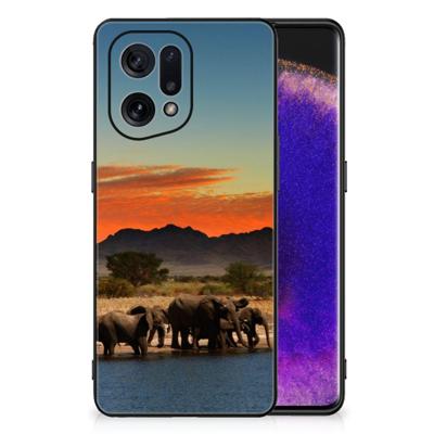 OPPO Find X5 Dierenprint Telefoonhoesje Olifanten