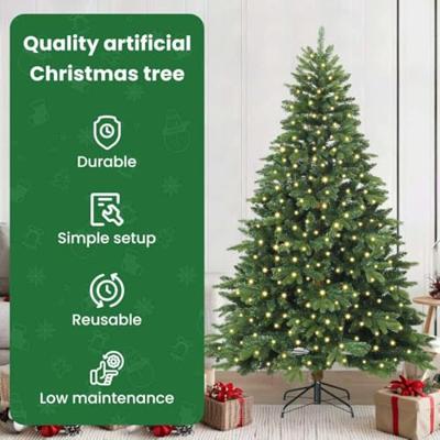 Kunstkerstboom met 300 LED met standaard Groen 210 cm PE en PVC