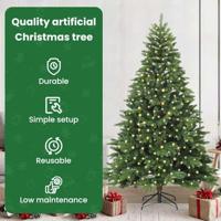 Kunstkerstboom met 300 LED met standaard Groen 210 cm PE en PVC - thumbnail
