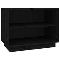VidaXL Schoenenkast 60x34x45 cm massief grenenhout zwart - thumbnail
