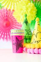 Feestbekers Neon Sterren - 6 Stuks - thumbnail