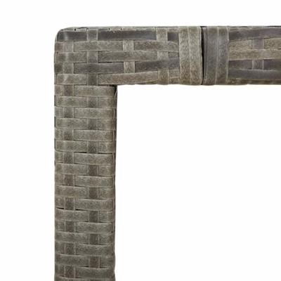 9-delige Bistroset met kussens poly rattan grijs