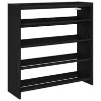 Schoenenrek 80x25x81 cm bewerkt hout zwart - thumbnail