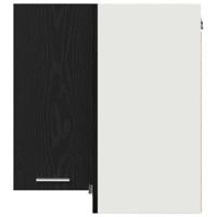 Hangende Hoekkast - Zwart Eiken - 57 x 57 x 60 cm - Gemaakt van Bewerkt Hout - thumbnail