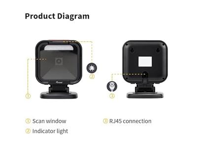 Equip 351028 barcode-lezer Vaste streepjescodelezer 1D/2D LED Zwart
