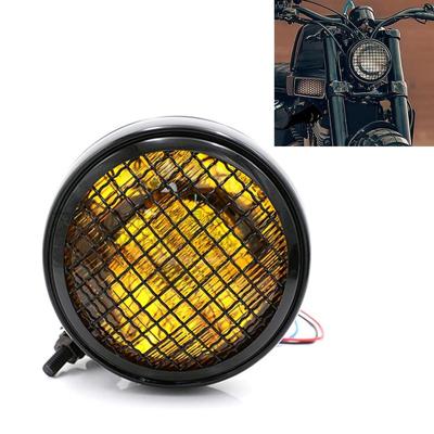 Motorfiets Black Shell Harley Headlight Retro Lamp LED Light Modification Accessoires (Geel) Motorfiets Black Shell Harley Headlight Retro Lamp LED Light Modification Accessoires (Geel)