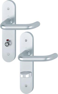 Hoppe deurkruk op schild vastdraaibaar - Paris - WC 72/8 rechts - deurdikte 40mm - F1