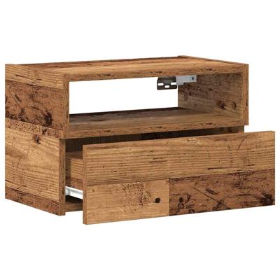 Nachtkastjes 2 st wandgemonteerd 45x26x28,5 cm oud houtkleurig