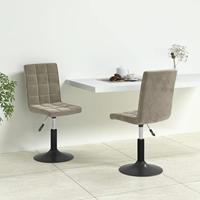 Eetkamerstoelen draaibaar 2 st fluweel lichtgrijs - thumbnail
