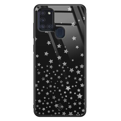 Samsung Galaxy A21s glazen hardcase - Falling stars Samsung Galaxy A21s glazen hardcase - Falling stars