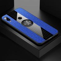 For Meizu Note 9 XINLI Stitching Cloth Texture Shockproof TPU Protective Case with Ring Holder(Blue) - thumbnail