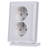 Jung AS5020UWW Wandcontactdoos met randaarde Inzetstuk 2-voudig Alpine-wit 1 stuk(s)