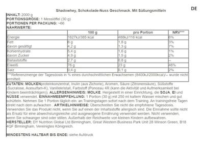 Shadowhey 2000gr Chocolate Hazelnut